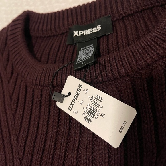 Express Ribbed Design Crew Neck Sweater - Picture 3 of 3